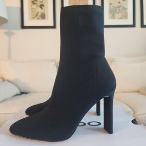 ALDO Delylah Ankle Boots Textile Knit Black NEW